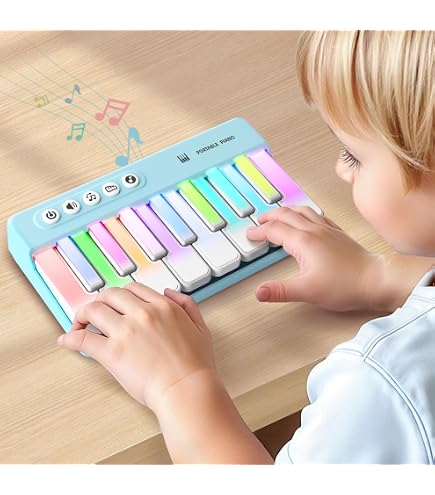 Piano Infantil JALOKEE De 37 Teclas – Instrumento Musical De Madera Con Cancionero Y Calcomanías – Regalo Educativo Para Niños +3 Años