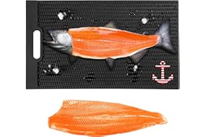 HHQ Fish Fillet Mat Fish Cleaning & Cutting Board Grips Fish for Easy Filleting, 14"x24"