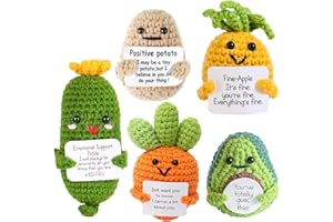 Positive Potato - Emotional Support Vegetables, Handmade Positive Vegetables with Positive Card, 5Pcs