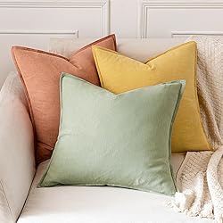MIULEE Decorative Linen Pillow Covers 20x20 Inch