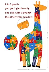 TOWO Wooden Giraffe Alphabet Blocks and Number