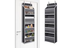 GIRAFFE CREATION Over Door Hanging Organizer with 4 Large Capacity Pockets, Ideal Storage for Closet, Bathroom, Nursery, Bedroom, Dorm, Toys, Cosmetics, and Baby Essentials, Gray