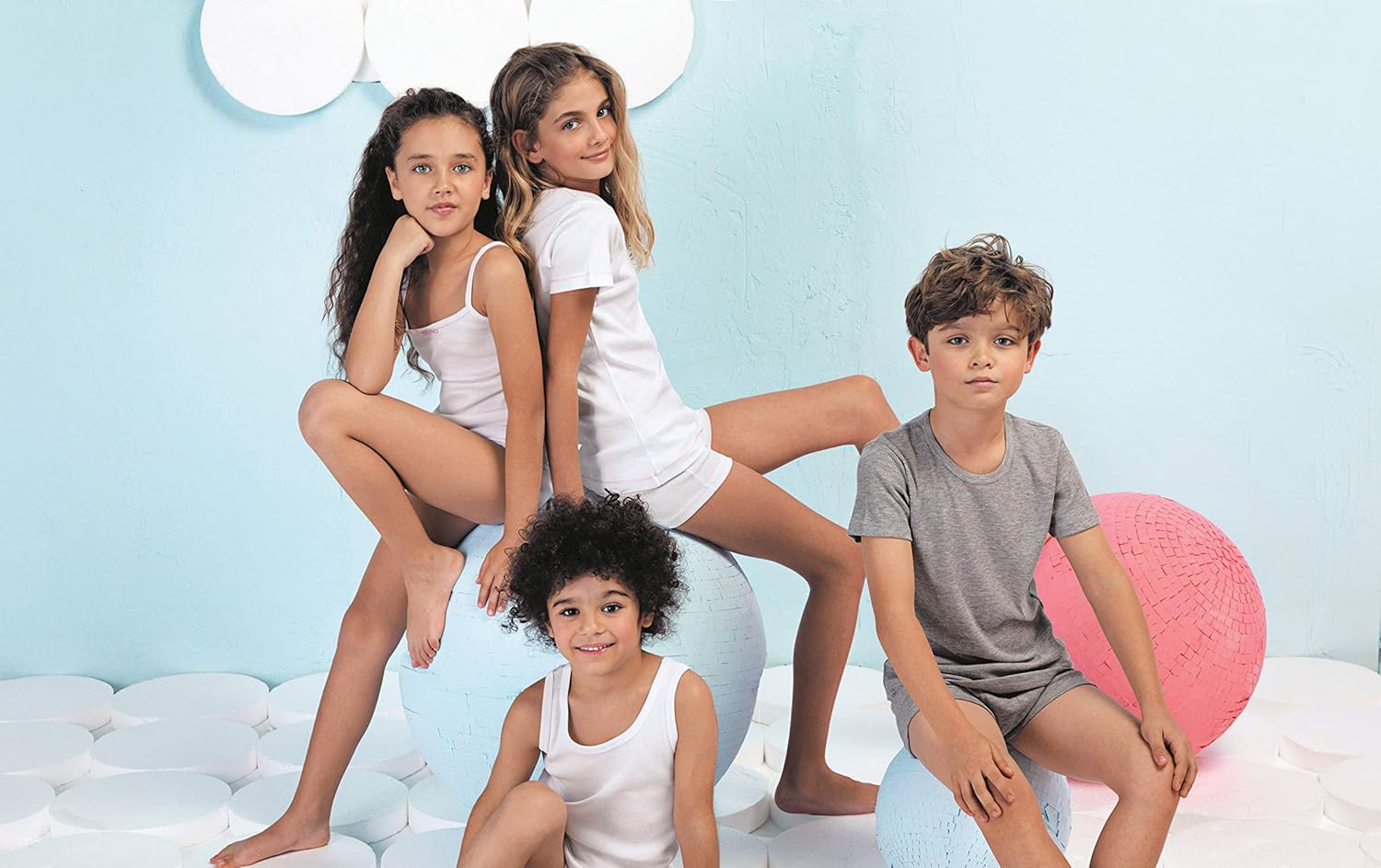 Brix Girls Cami Undershirts 4-Pack - White and Pink Cotton Pointelle Comfort. Sizes 2-14: Clothing