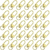 Auvotuis 30Pcs Metal Lobster Claw Clasps, 360° Swivel Trigger Snap Hooks, Key Chain Hooks, DIY Claw Clasps for Jewelry, Purse Making, Bags Keychain, Key Rings, Art Crafts (Gold)
