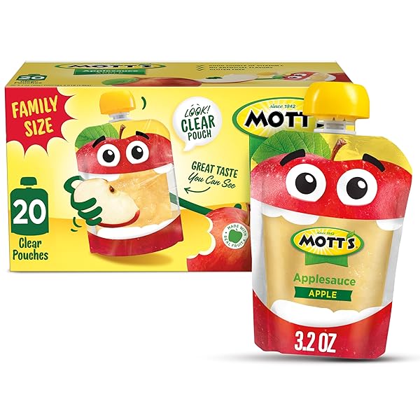 MOTT’S APPLESAUCE, MADE FROM REAL FRUIT, NO ARTIFICIAL...