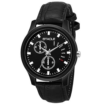 Analogue Black Dial Mens and Boys Watch STW-013