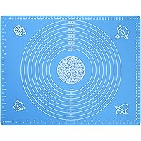 Silicone Baking Mat for Pastry Rolling Dough with Measurements - 19.7" x 15.7" BPA Free Non stick and Non Slip Blue…