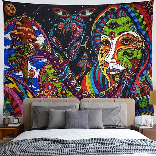 Amazon Com Gusatanhati Psychedelic Tapestry Arabesque Tapestry