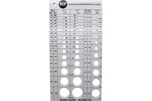 BCP FASTENERS Screw Thread Gauge | Metric and SAE | Recommends Drill Bit & Tap Size (BCP675)