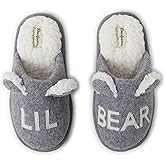 Dearfoams unisex-child Gifts for Kids Matching Christmas Holiday Lil Bear and Baby Bear