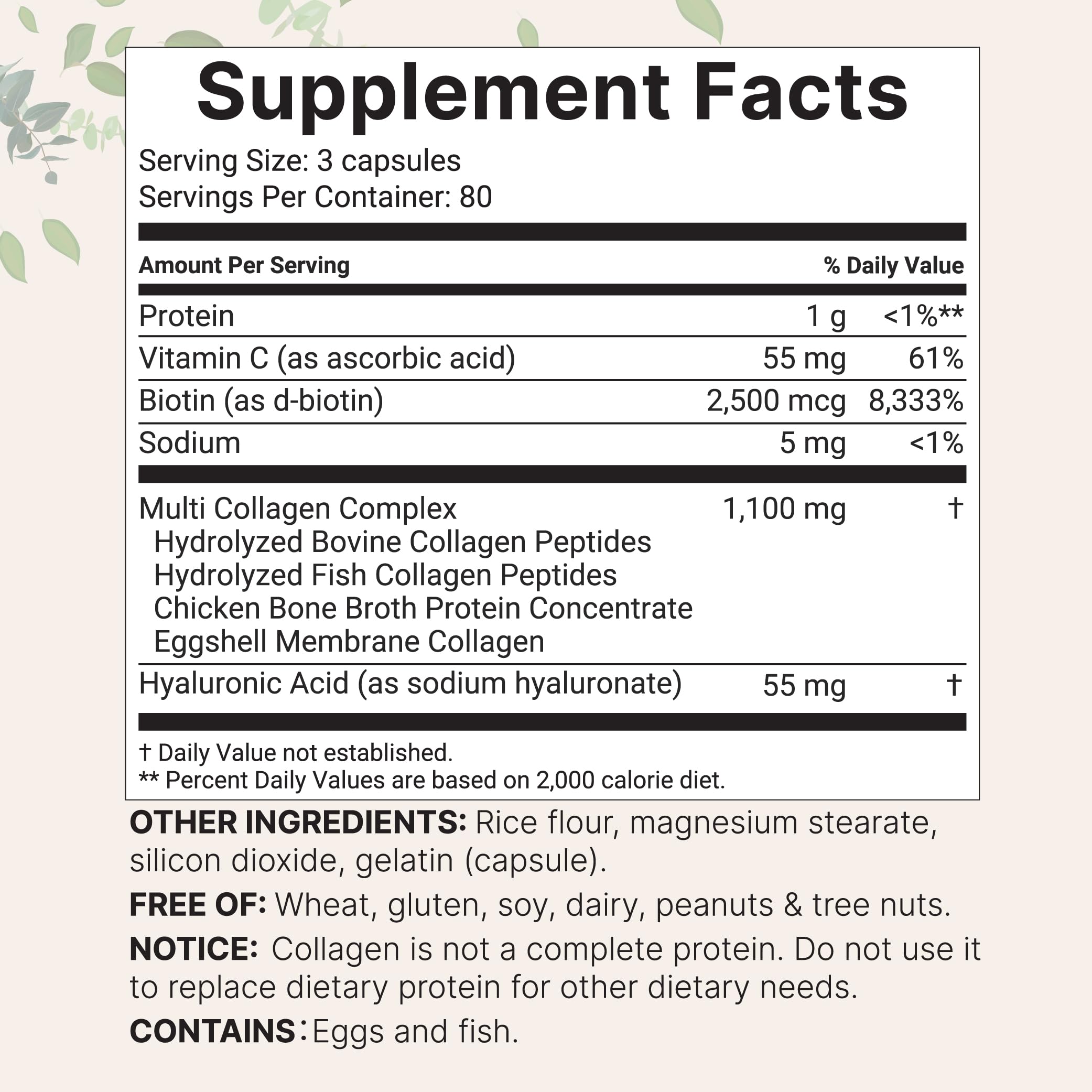 Micro Ingredients Multi Collagen Pills for Women & Men, 240 Capsules | Type I, II, III, V, X - Hydrolyzed Collagen Peptides with Biotin, Hyaluronic Acid & Vitamin C | Hair, Skin, Nail & Joint Support