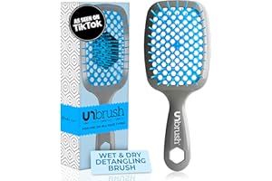 FHI Heat UNbrush Detangling Brush for Pain-Free Brushing on All Wet or Dry Hair Types — Durable DuoFlex Anti-Static Bristles, Lightweight Handle, Vented Hair Brush