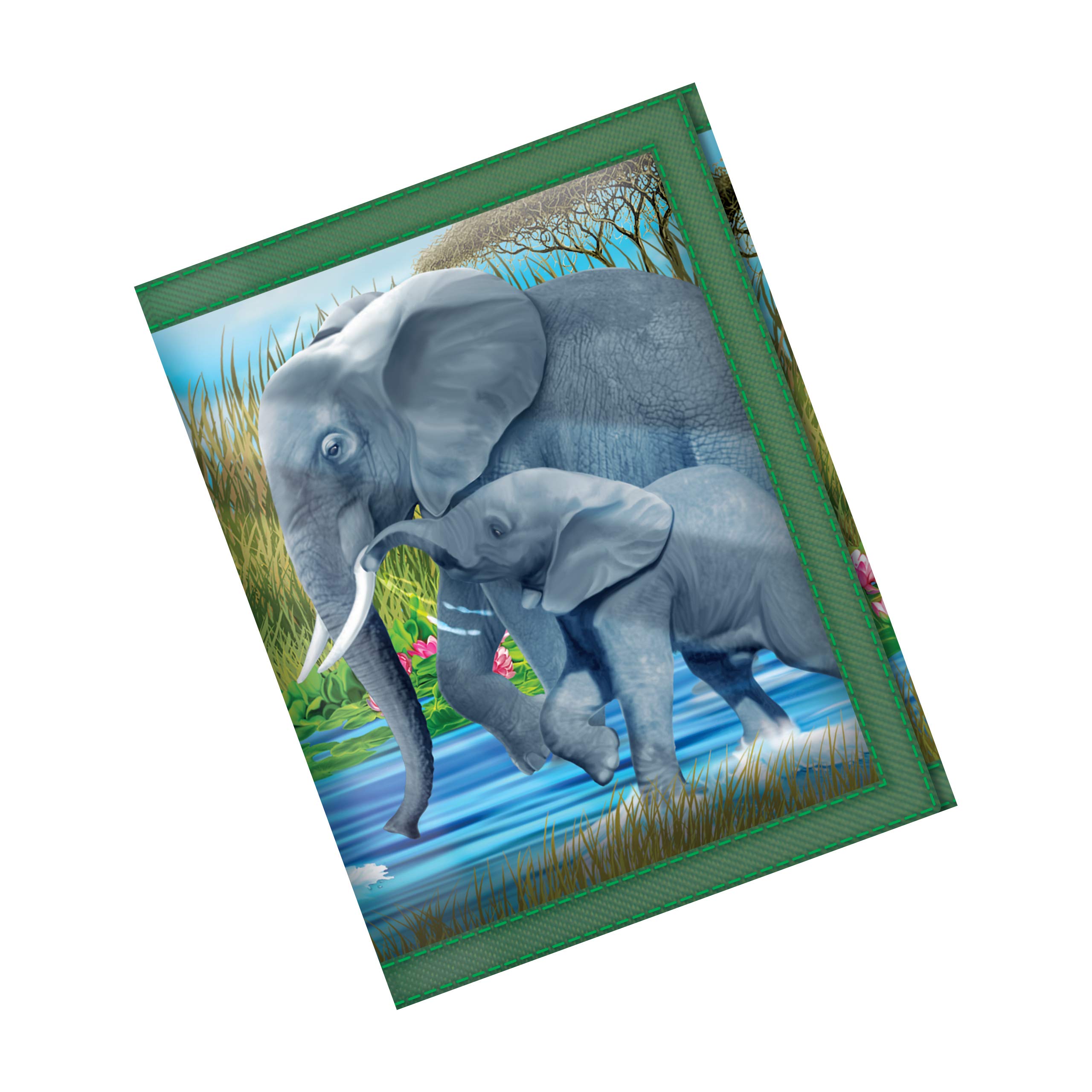 3D LiveLife Wallets - Pachyderm Pals from Deluxebase. Cool Lenticular Elephant Trifold Wallet with Zipper, Coin Pocket, Keyring and Card Holder. Animal Themed Small Gifts for Men and Women.