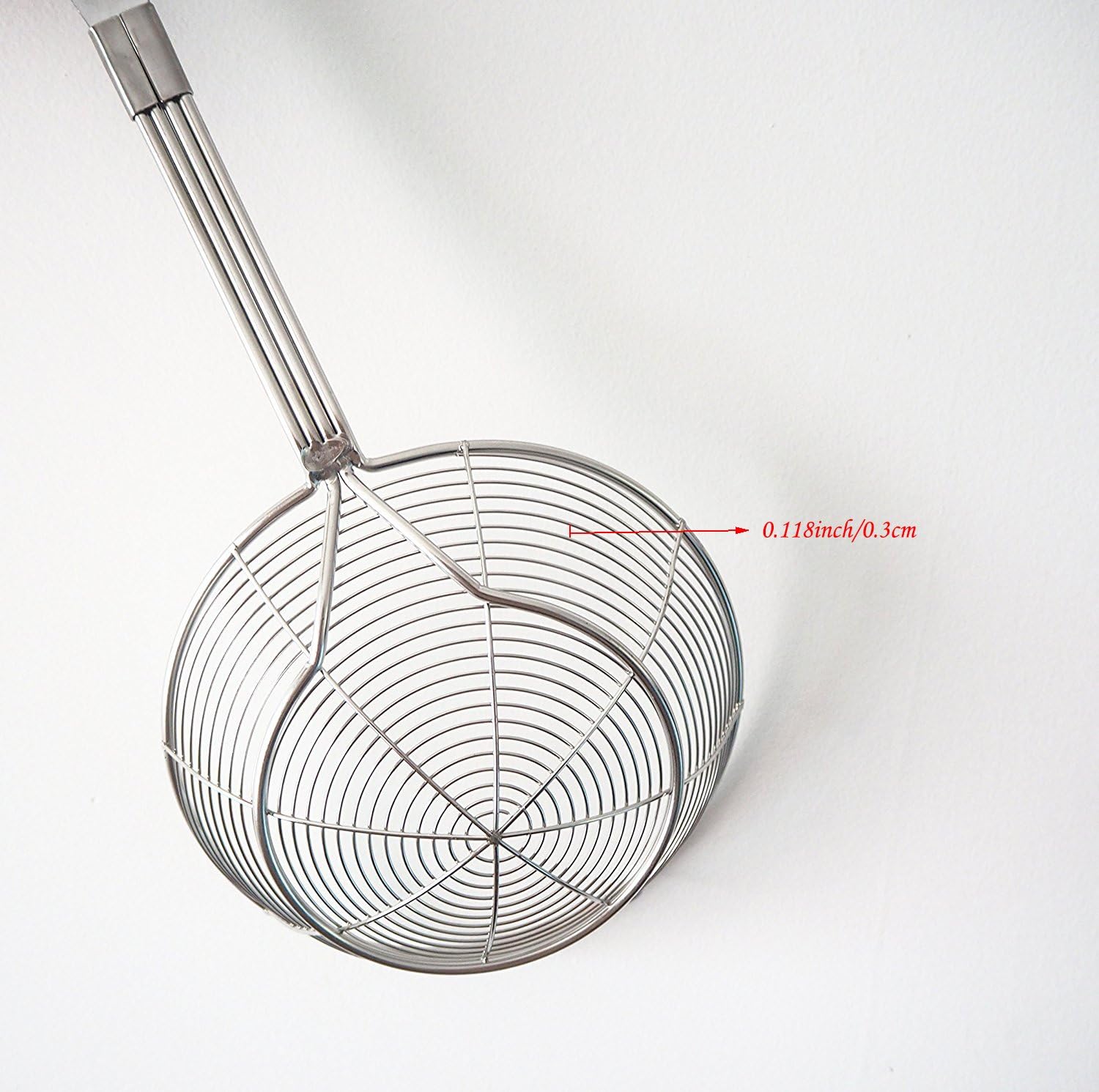 TENTA KITCHEN Stainless Steel Wire Strainer, Bamboo Handle (1, L), Large - Image 4