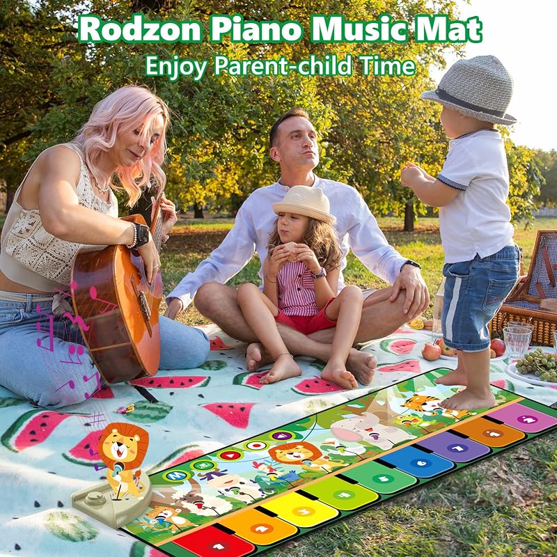 Tappetino Musicale per Bambini, per Pianoforte, da Ballo con10 Animali Natale e Compleanno per Ragazzi 1 2 3 4 5 6 Regalo — foto 6 di 7