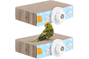 COMNICO 2 PCS Bird Chew Toy Parrot Cage Perch Cardboard Platform Bird Paw Grinding Stand for Cage Birds Resting Platform Stand Parrot Playground Exercise Toys ParakeetsCage Accessories