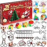 Brain Teaser Advent Calendar 2025 for boys Adults, Metal Wire Puzzles Christmas Countdown Calendar,Fidget Gift for Adults Tee