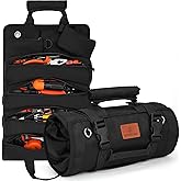 BAQRAXIA Tool Bag, Roll Up Small Tools Box Storage, Heavy Duty Tool Organizer with 2 Detachable Tool Pouch, Tool Gifts for Me