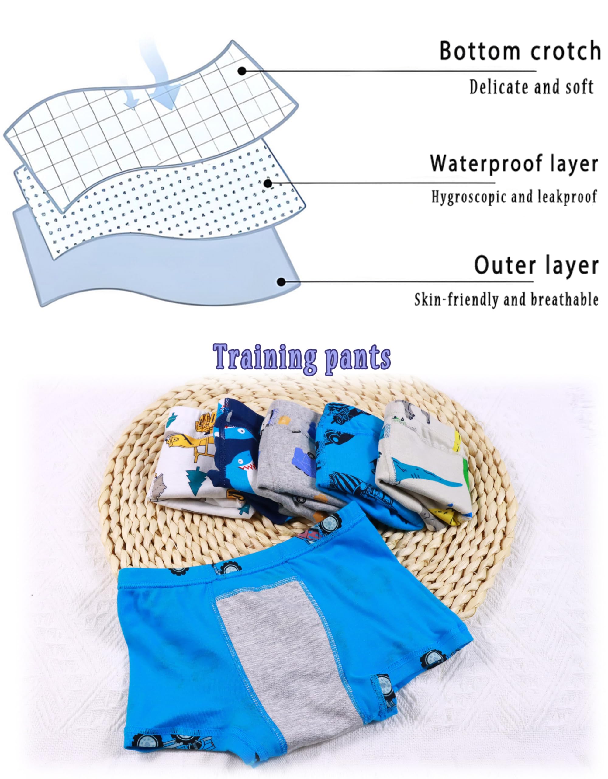 Condition photo showing New/Like New for boboking toddler boys trainer underwear little kids boy boxer briefs | comfortable soft breathable