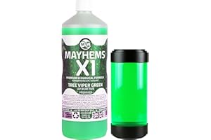 Mayhems - X1 Premixed PC Coolant - Computer Water Cooling Fluid - Liquid Cooling, Eco Friendly Series, UV Fluorescent, 1 Litre, Tree Viper Green