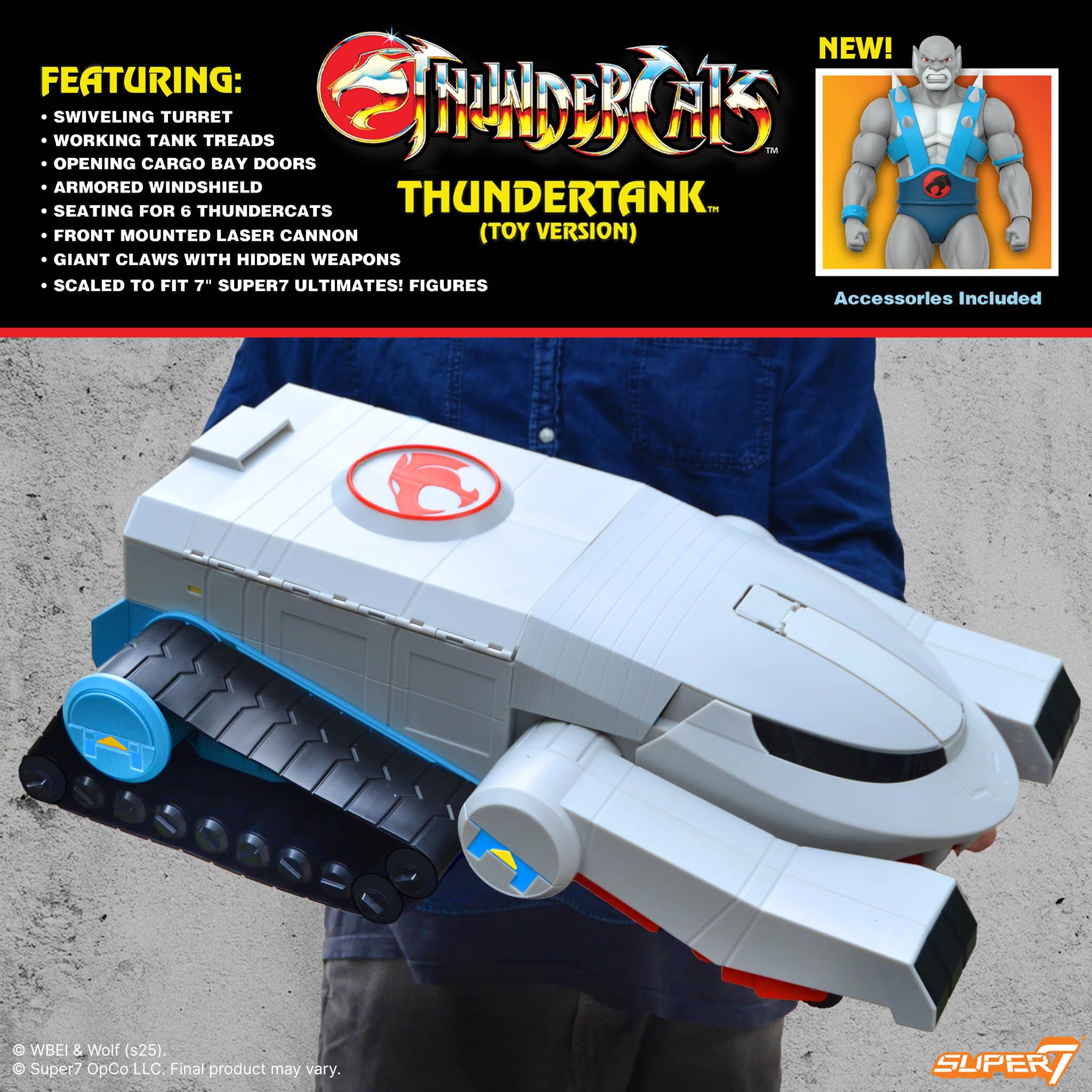 Super7 ULTIMATES! Thundercats Thundertank and Panthro (Toy Version) - 27" Thundercats Action Figure with Accessories - Classic Cartoon Collectibles and Retro Toys - Limited Edition - Amazon Exclusive Image
