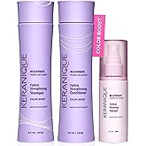 Keranique Color Treated Shampoo and Conditioner Set with Follicle Booster Hair Serum - Keratin Enriched Color Boost Set w/Shampoo, Conditioner & Thickening Spray for Women w/Fine, Thin, Colored Hair