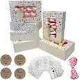 50-Pack Mother's Day Cookie Boxes With Window – Red & Pink Bakery Gift Boxes For Cookies, Chocolates, Desserts | Includes Rope & Cards