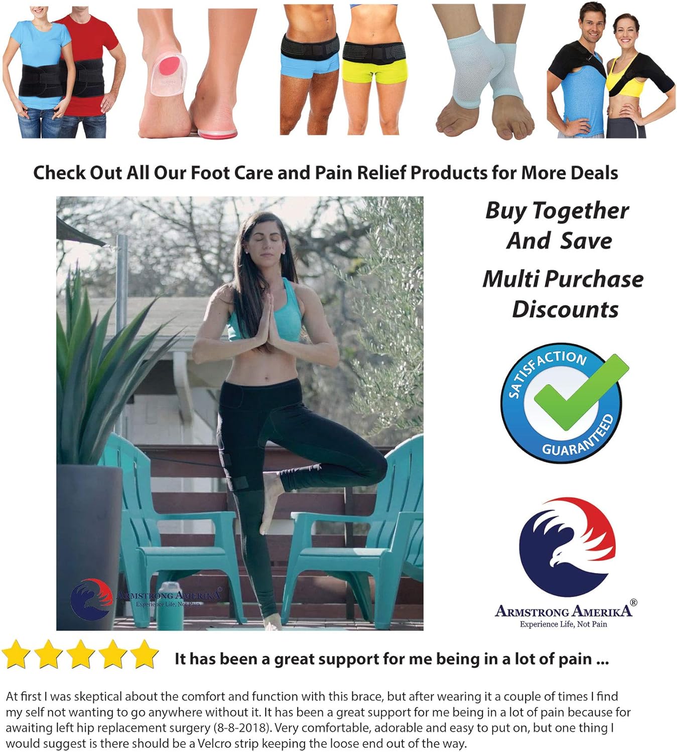 Hip Brace Thigh Compression Sleeve – Hamstring Compression Sleeve & Groin Compression Wrap for Hip Pain Relief. Support for Hip Replacements, Sciatica, Quad Muscle Strains Fits Both Legs (SM/Left): Industrial & Scientific