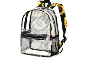 BTOOP Clear Mini Backpack for Stadium Events 12x12x6 Small Transparent Backpacks Plastic See Through Clear Bag for Concerts Work Festival Security Travel