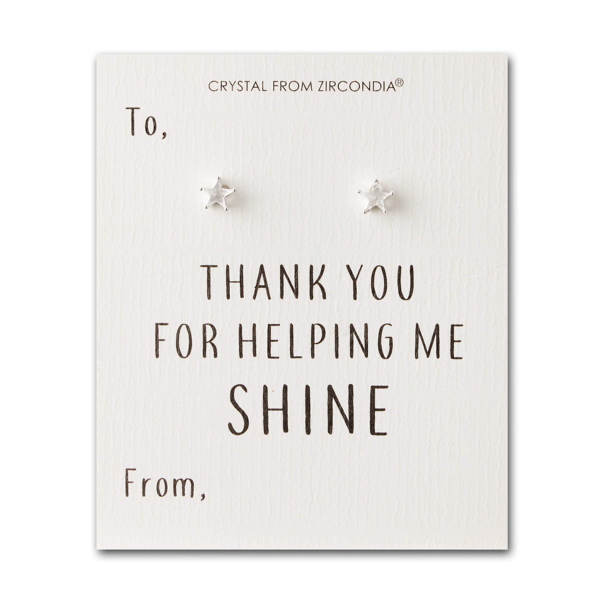 Philip Jones Thank You For Helping Me Shine Star Earrings Created with Zircondia® Crystals