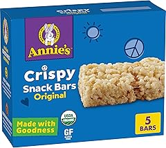 Annie's Organic Original Crispy Snack Bars, Gluten-Free, 3.9 oz, 5 ct | Gluten-Free, Gelatin-Free, Certified Organic, No Arti