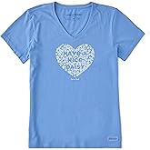 Life is Good Womens Crusher Tee Shirt, Short Sleeve Cotton Graphic T-Shirts, Have a Nice Daisy