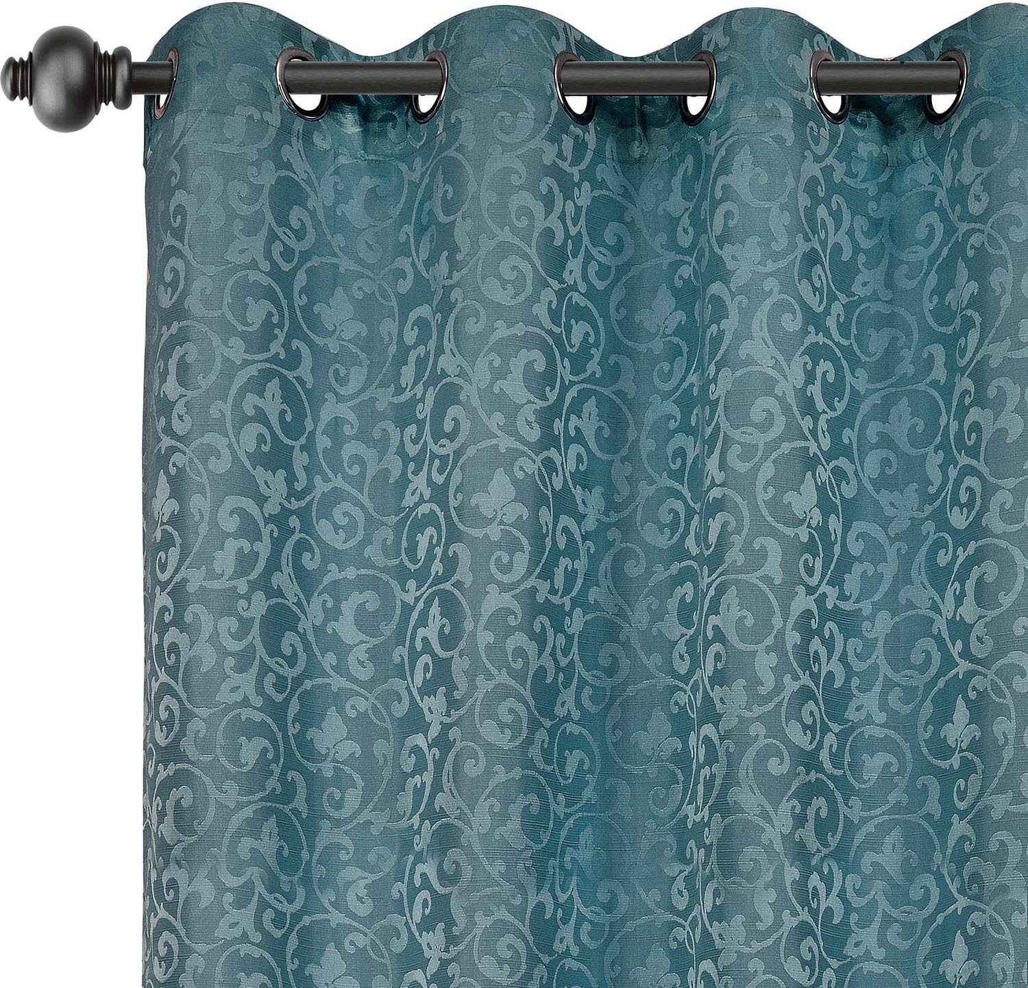 Urban Hues Eyelet Polyester Jacquard Fabric Window/Door Curtains