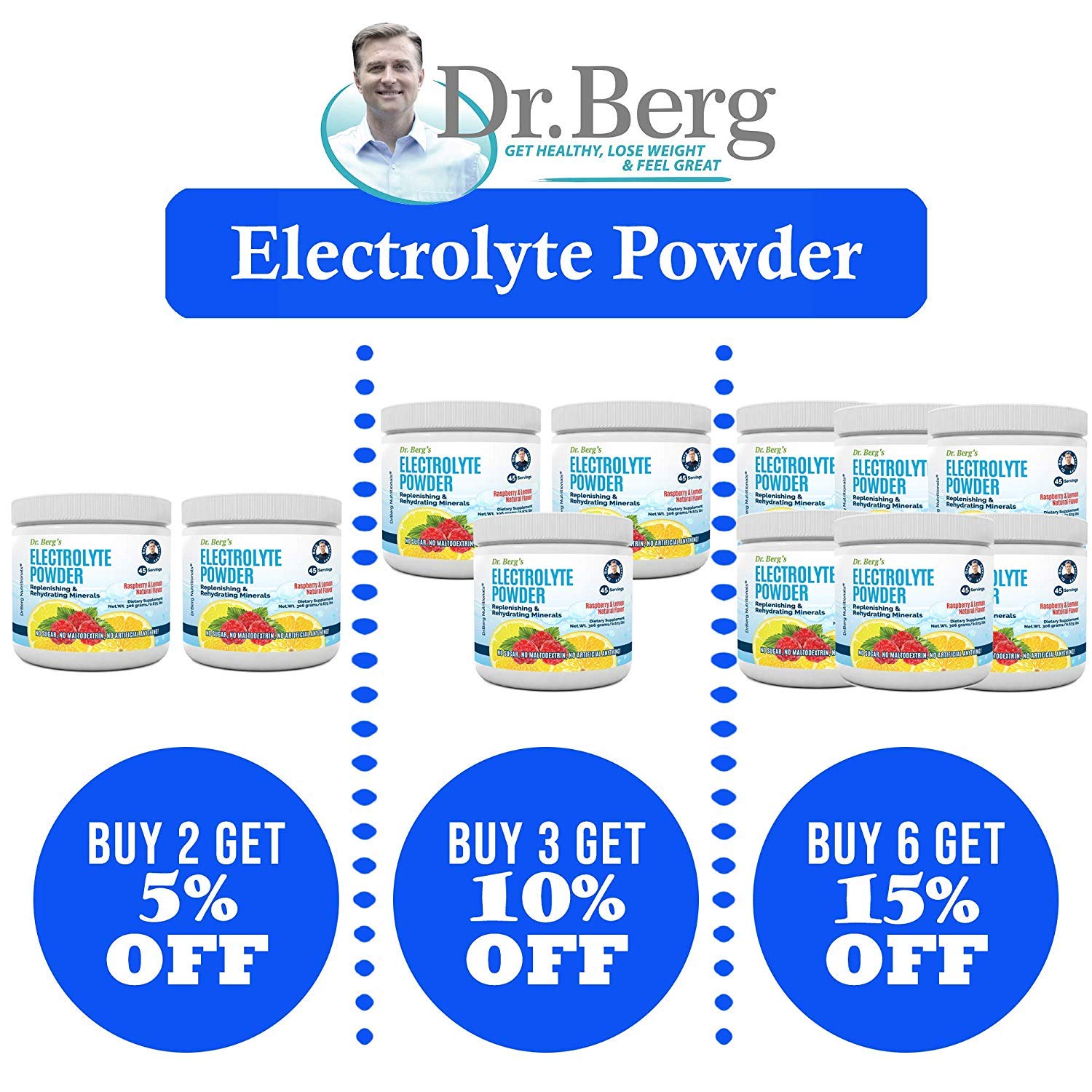Dr. Berg's Original Electrolyte Powder, High Energy, Replenish