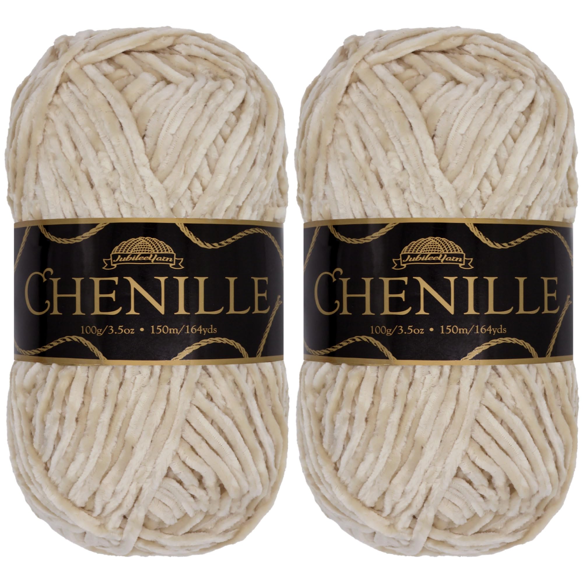 JubileeYarn Chenille Yarn - Worsted Weight - 100g/skein (2 Skeins, 101 Opal) — image 1