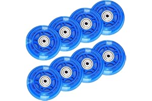 InciFuerza 70mm Silent Glowing Inline Skate Wheels 8 Pack, 82A Durable Polyurethane for Smooth & Speedy Skating (70mm)