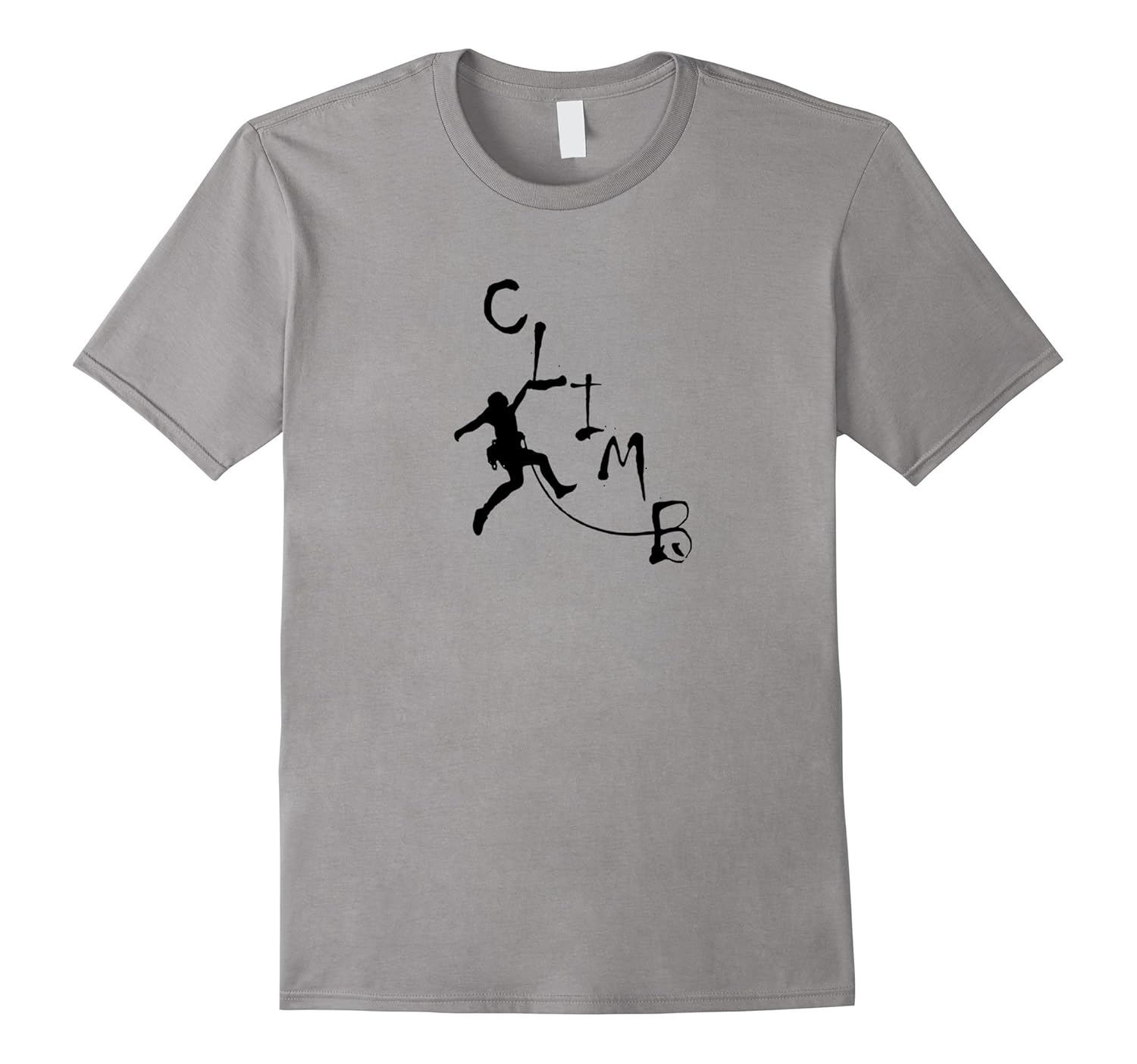 Rock Climbing Figure Scaling and Hanging from Text Tshirt-ANZ