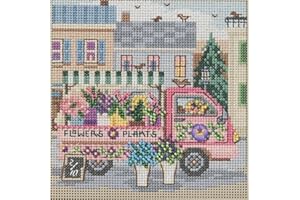 Mill Hill Flower Truck Beaded Counted Cross Stitch Kit Buttons & Beads 2026 Spring Series MH142614, 5.25 x 5.25 inches, Multi