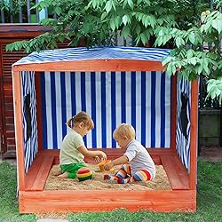 Kids Large Wooden Sandbox with Cover for