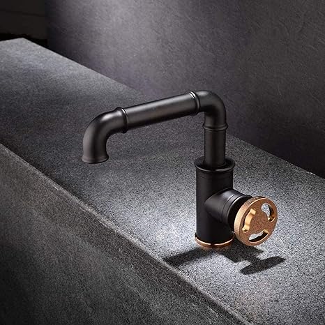 Grifo de lavabo de baño vintage Steampunk Grifo mezclador de lavabo de