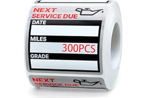 GUEER for Oil Change Stickers 300 Pcs 2”x 2” Service Black Stickers, Easy to Write on, Easy to Peel with No Residue (Red)