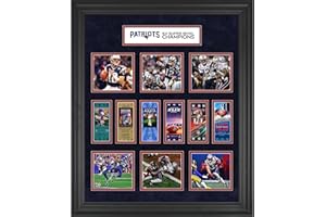 SPORTS MEMORABILIA New England Patriots Framed 23" x 27" 6-Time Super Bowl Champion Ticket Collage - NFL Team Plaques and Collages