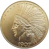 MarshLing Antique Liberty Indian Head Ten-Dollars Coin - rare coins coins for collectors Uncirculated Morgan silver Dollars (Gold)