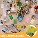 sourcing map 8 Sheets Stained Glass 4x6 Inch Mosaic Tiles Yellow Series DIY view 7
