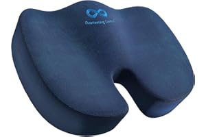 Everlasting Comfort Doctor Recommended Memory Foam Seat Cushion for Office Chairs & Car Seat - Ergonomic Office Desk Accessories for Tailbone Pain Relief, Sciatica & Back Support