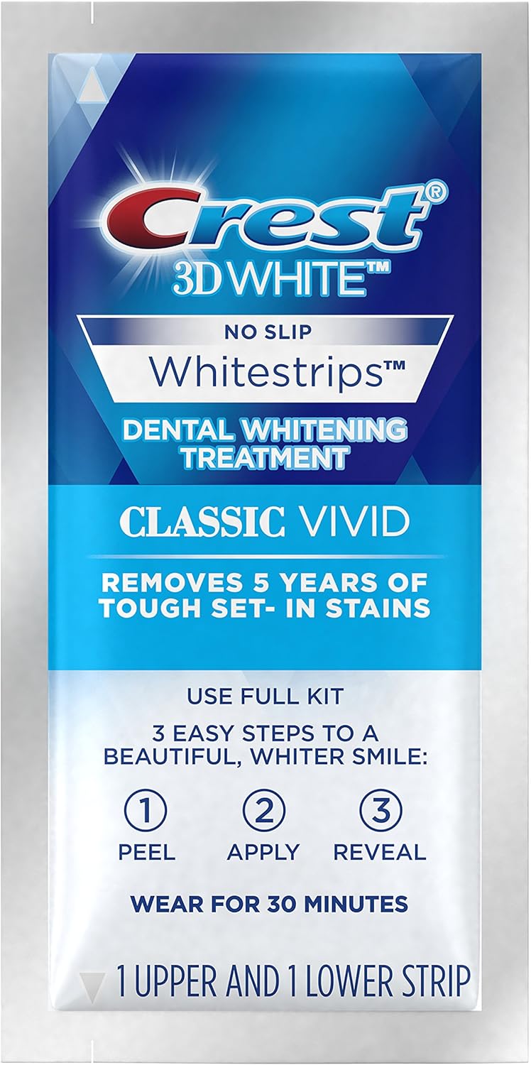 Crest 3D White Whitestrips Classic Vivid Teeth Whitening Kit ( Packaging May Vary ) : Beauty