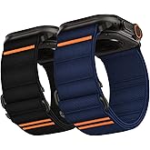 Suitisbest 2 Pack Sport Band Compatible with Apple Watch Ultra Band 49mm 46mm 45mm 44mm 42mm 41mm 40mm 38mm, Stretchy Sport Loop Strap for iWatch Series 11 10 9 8 7 6 5 4 3 2 1, SE 3 2 1, Ultra 3 2 1