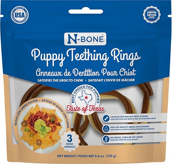 N-BONE PUPPY TEETHING RINGS TASTE OF TEXAS QUESO...