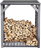 Callow Retail Log Store - Grey Solid Pine Wood Firewood Rack view 4
