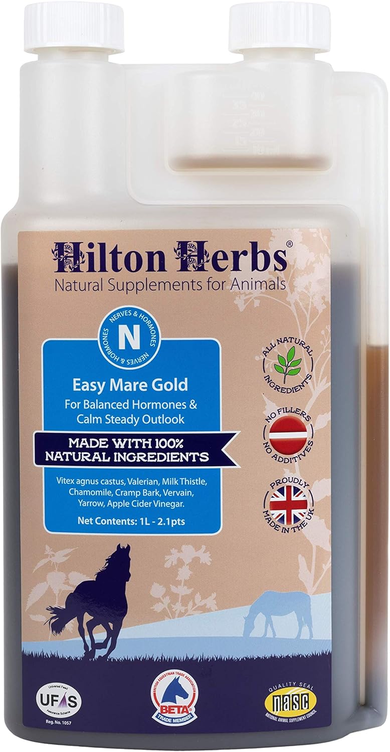 Hilton Herbs Easy Mare Gold Hormone Balancing Liquid Supplement for Horses, 2.1pt Bottle : Horse Nutritional Supplements And Remedies : Pet Supplies